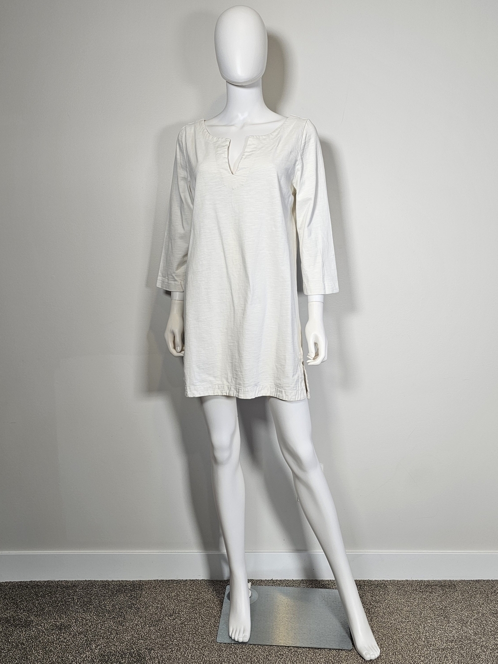 J. Crew White Long Sleeve Tunic Top Sz L